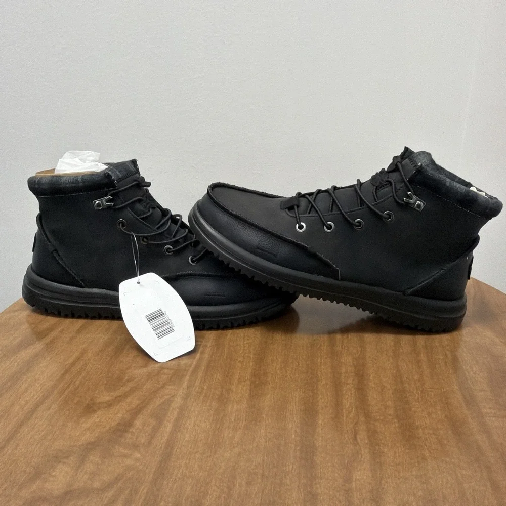 Hey‎ Dude Mens Bradley Classic Black Boots Shoes Size 10 Comfortable Lightweight